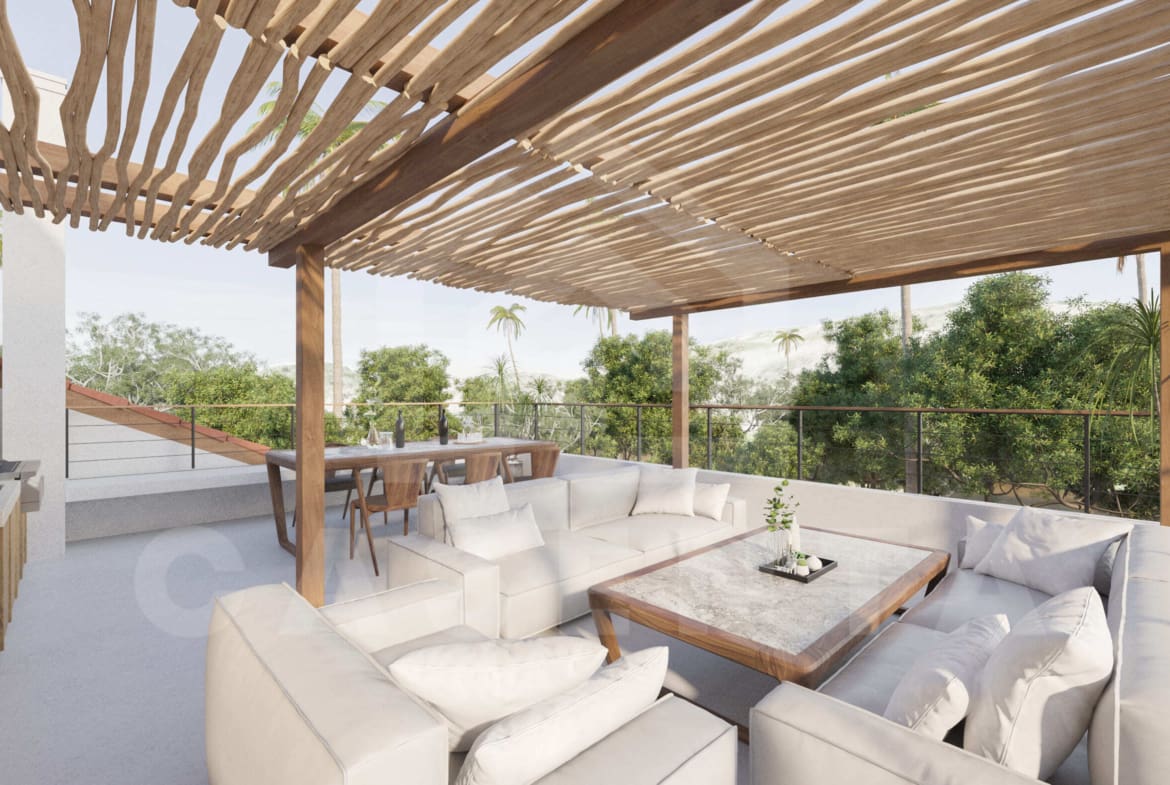 Rooftop lounge in a 3 Bedroom Villa in Uluwatu with a great views and a popular Location