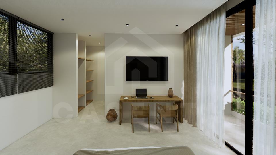 Working table and walk-in wardrobe inside 2 bedroom villa in Canggu