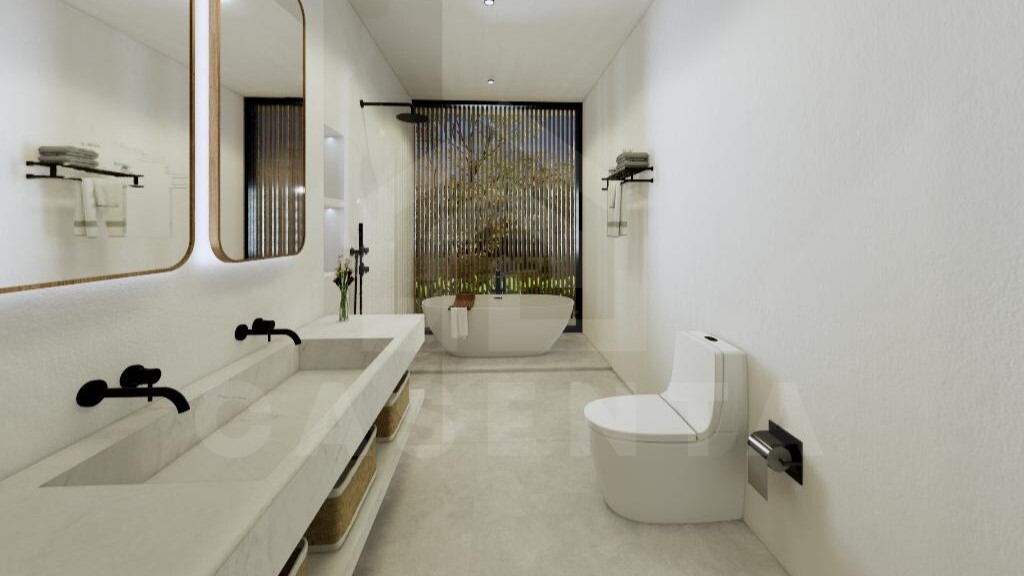 Bathroom inside 2 bedroom modern villa in Canggu