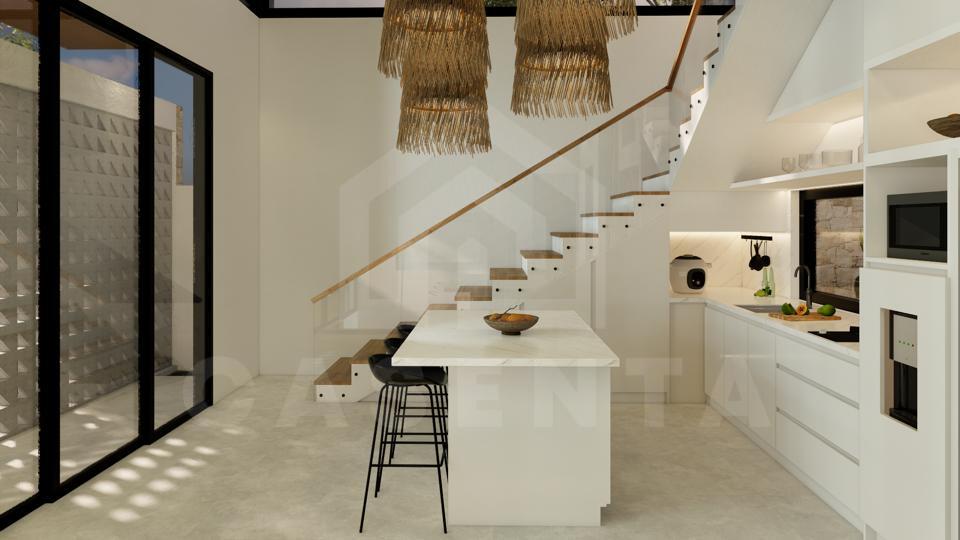 Kitchen/dining area inside 2 bedroom modern villa in Canggu