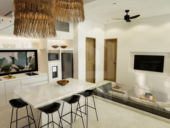 Open layout space inside 2 bedroom villa in Canggu