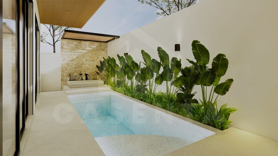 Outdoor space inside 2 bedroom modern villa in Canggu