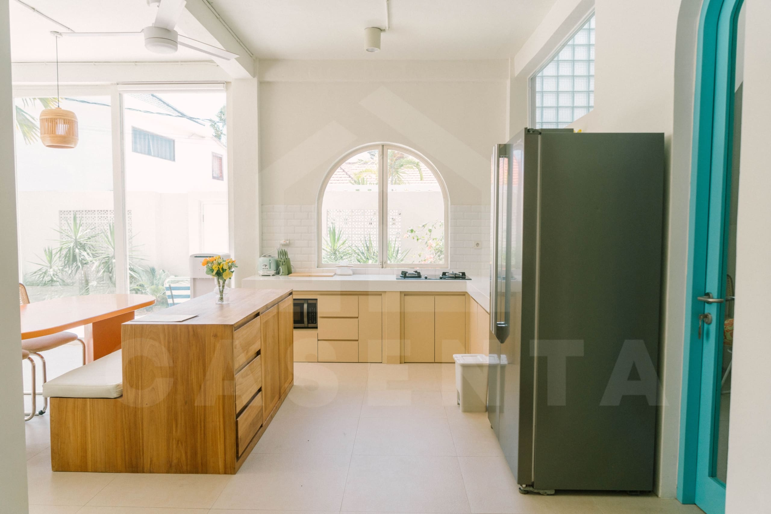 Fully equipped kitchen inside 4 bedroom family villa in Umalas