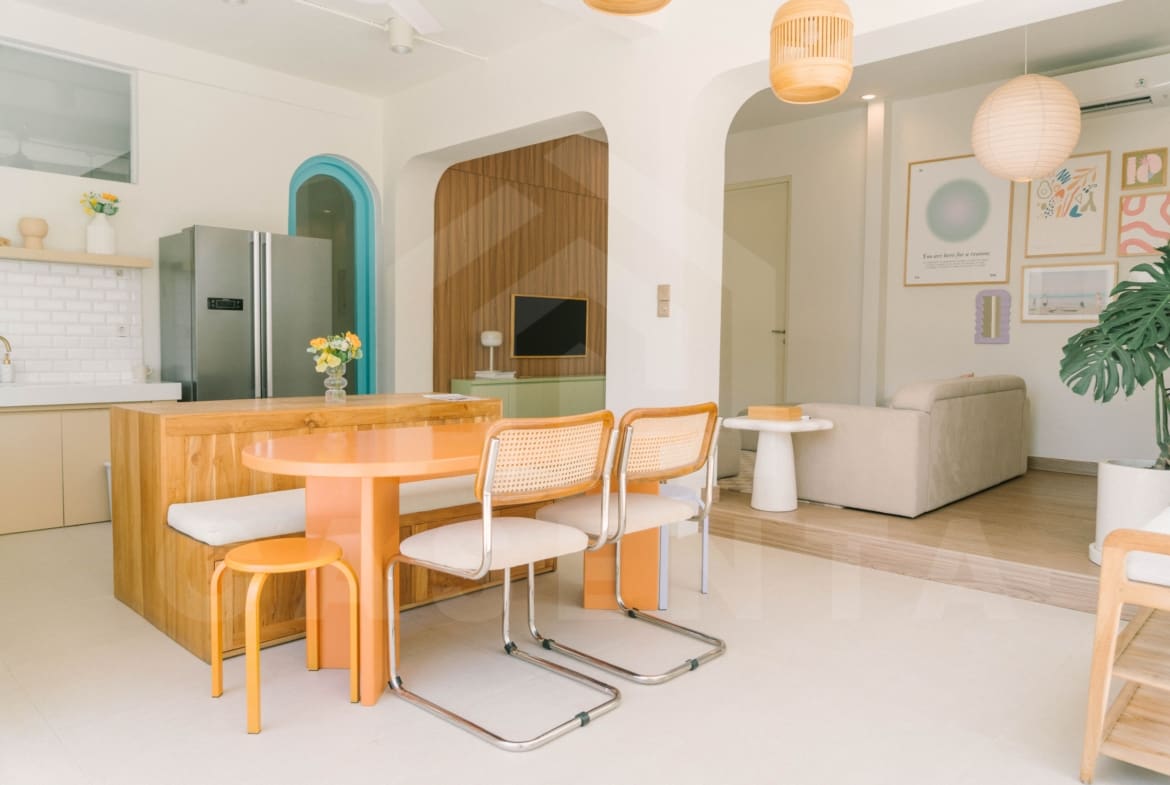 Living area inside 4 bedroom family villa in Umalas