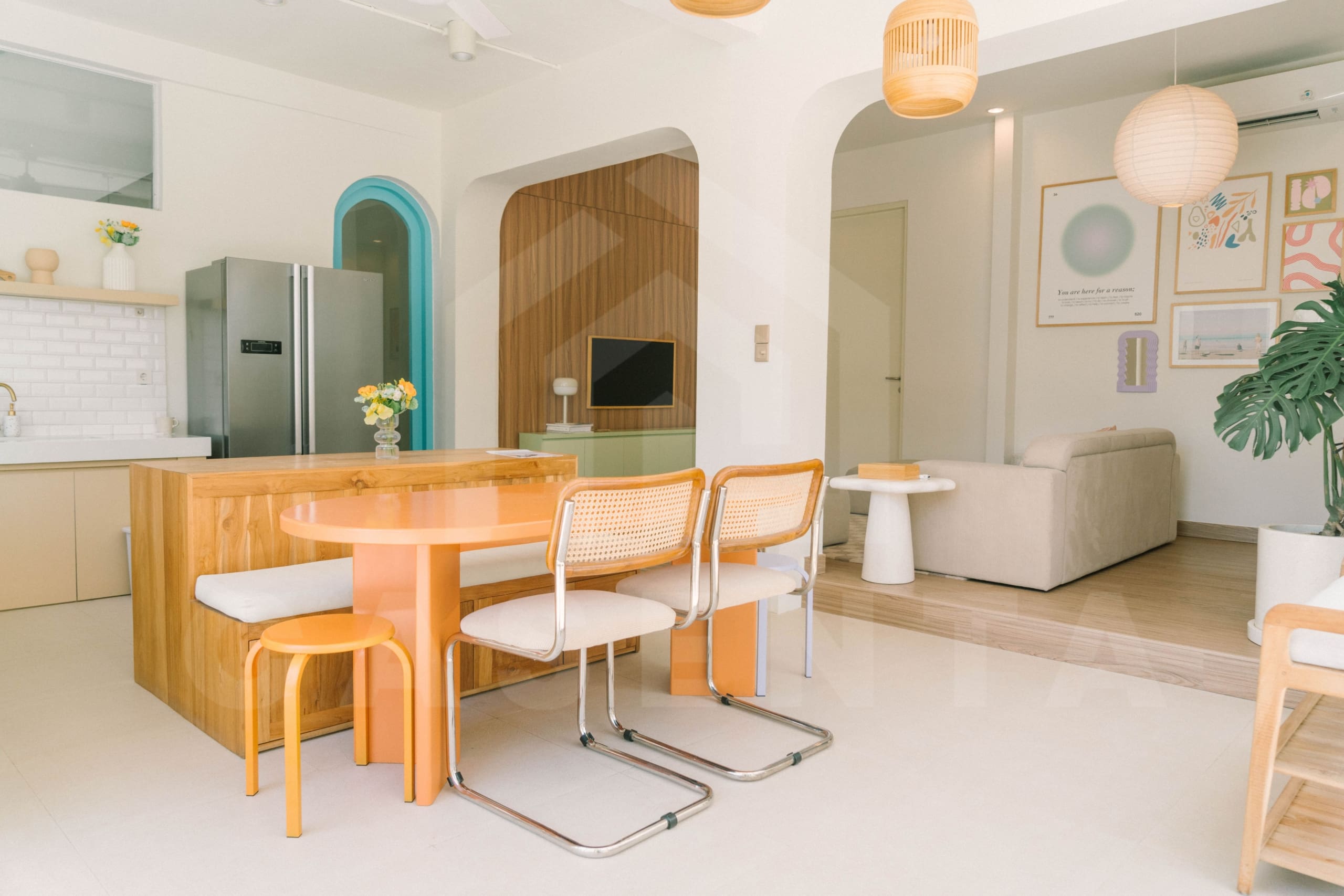 Living area inside 4 bedroom family villa in Umalas