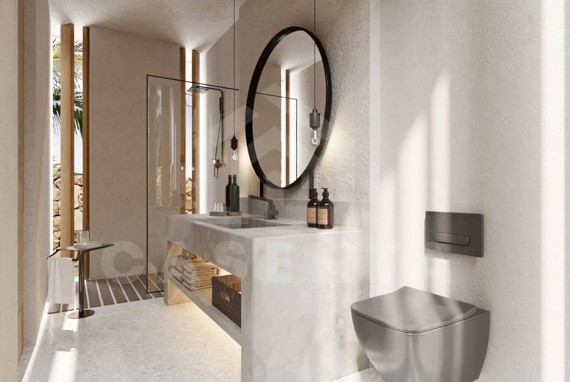 Bathroom inside a beautiful 2 bedroom villa in Bingin