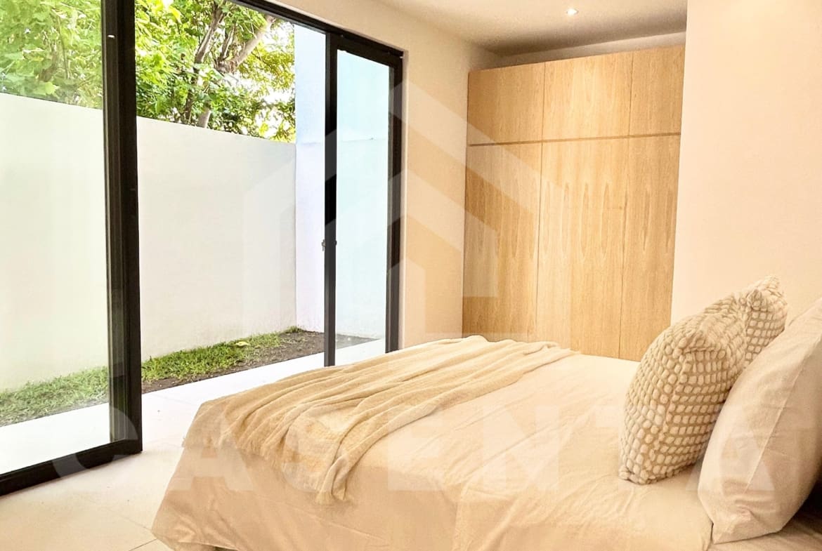Comfortable bedroom inside a brand new villa in Canggu