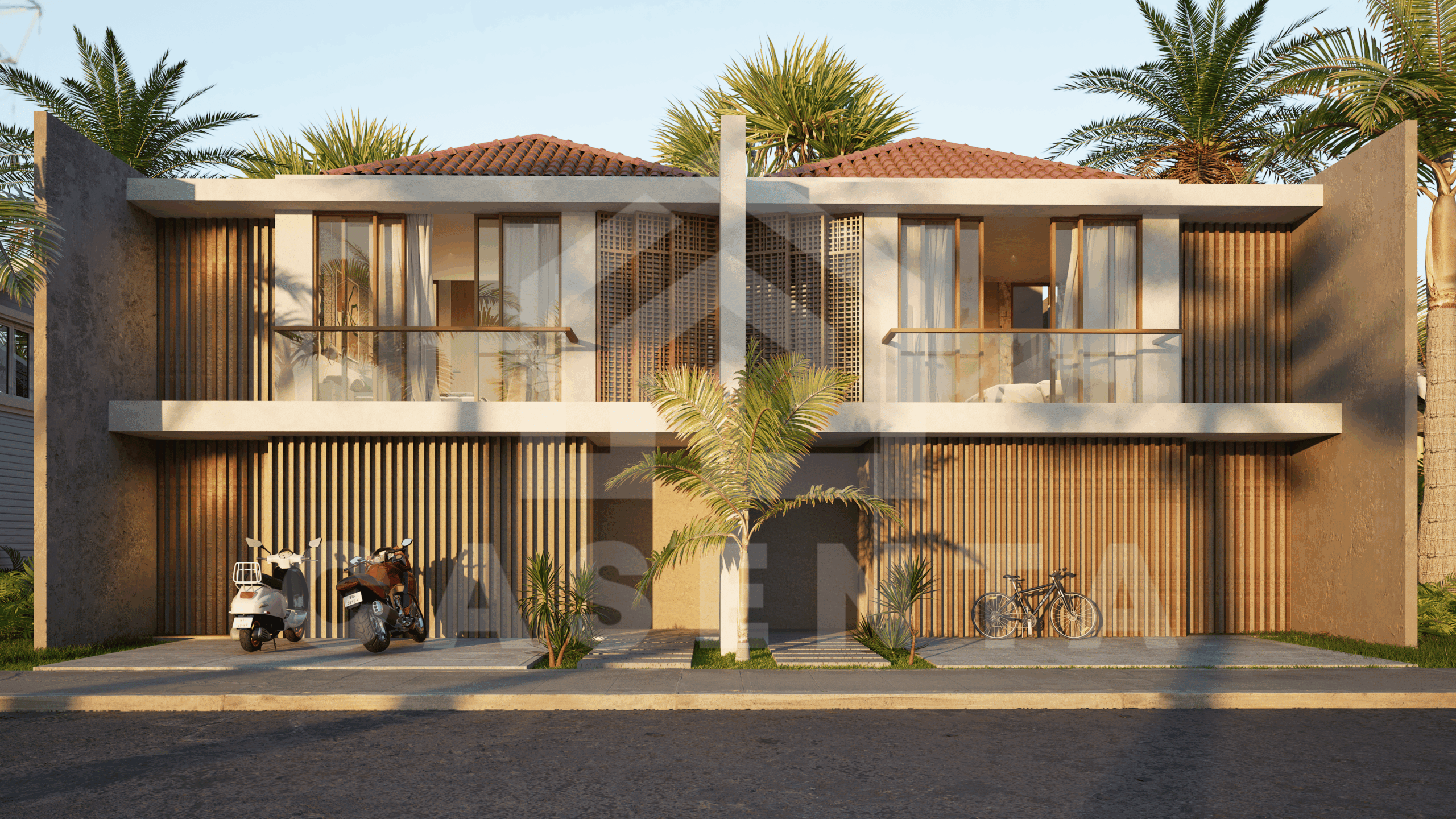 Beautiful facade of 2 bedroom villa in Bingin