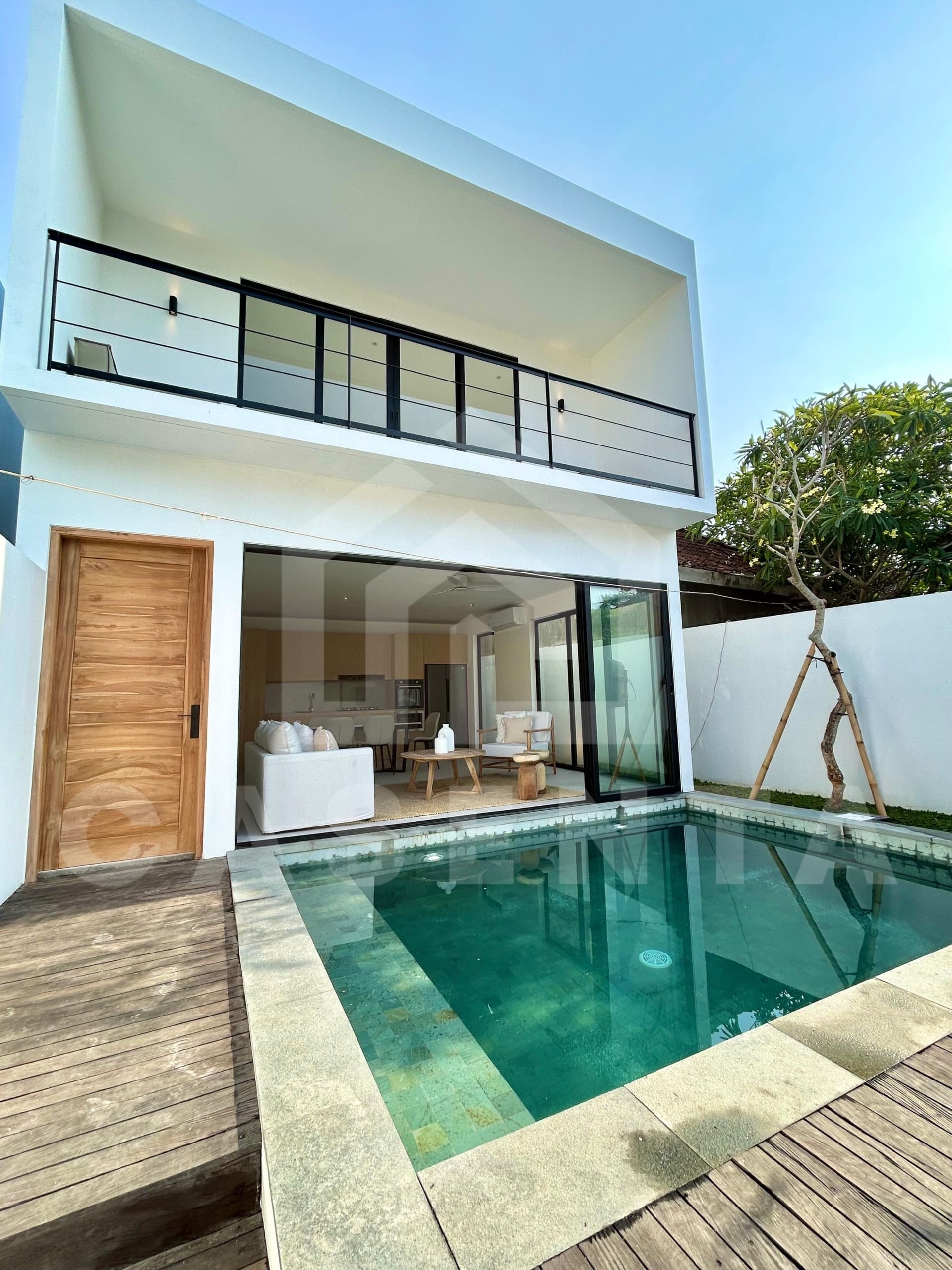 Outdoor space inside a brand new 3 bedroom villa in Canggu