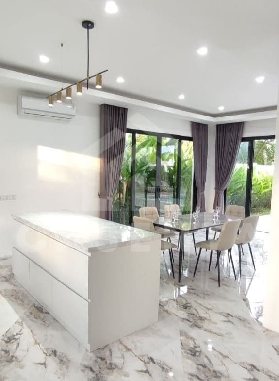 Dining area inside a beautiful 3 bedroom villa in Ubud