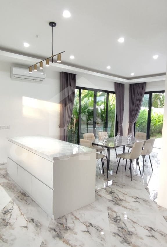 Dining area inside a beautiful 3 bedroom villa in Ubud