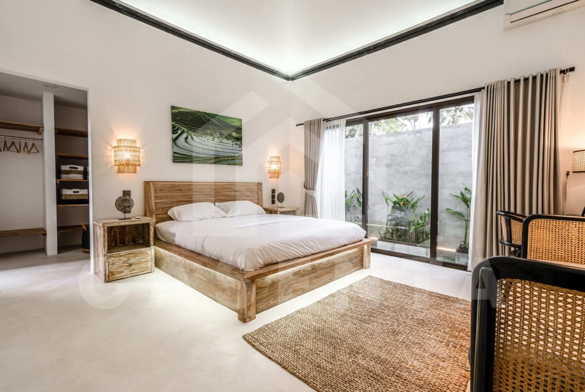 Bedroom inside beautiful villa in Ubud