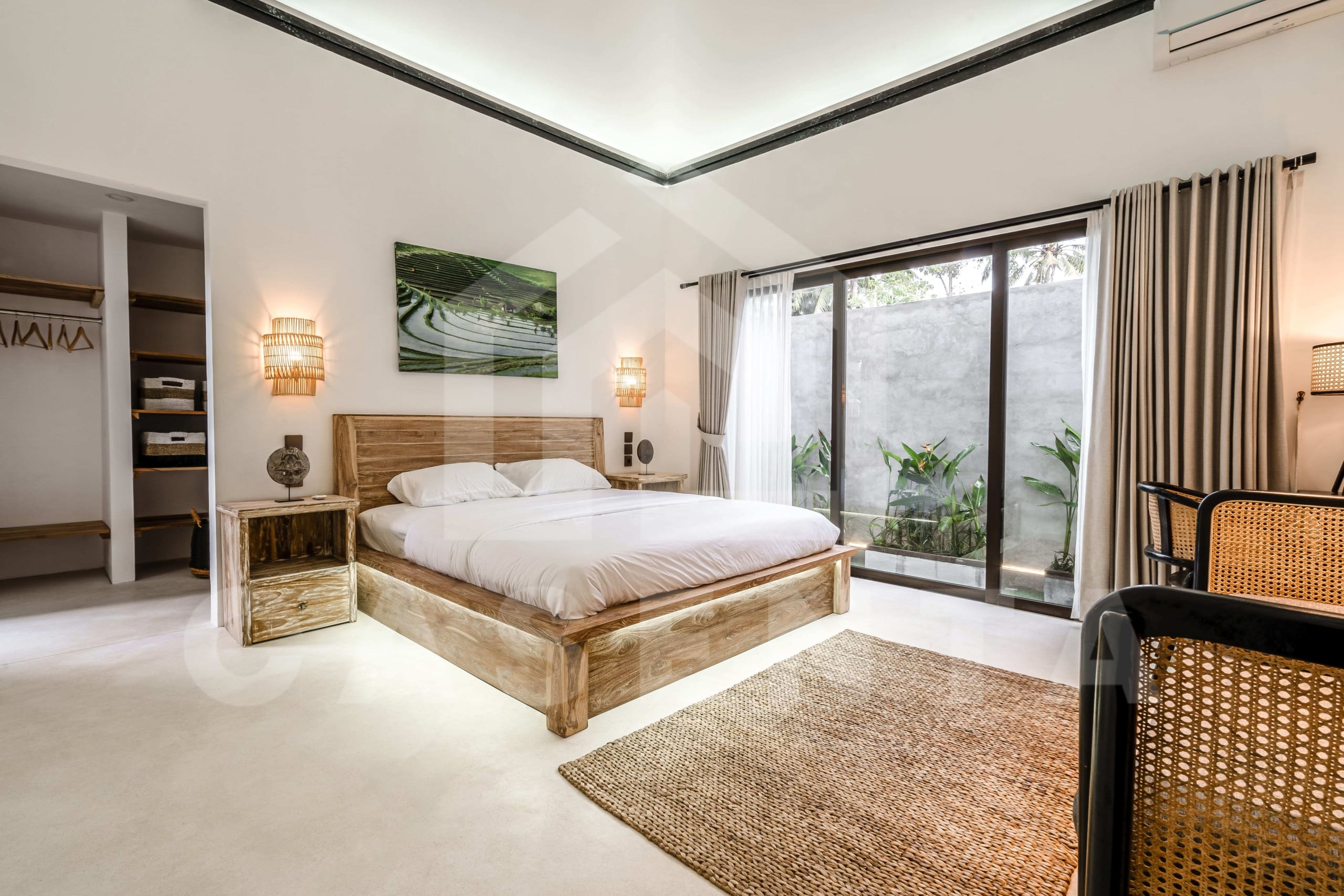 Bedroom inside beautiful villa in Ubud