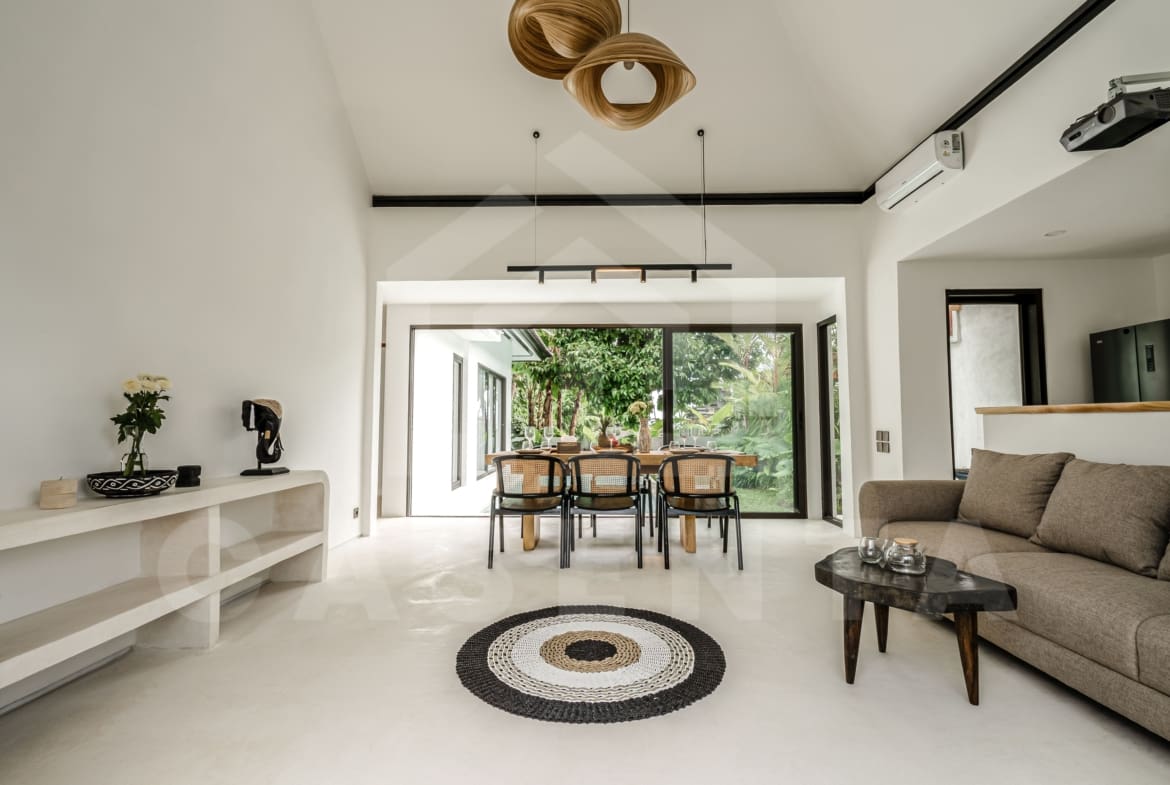 Living area inside beautiful 2 bedroom villa in Ubud