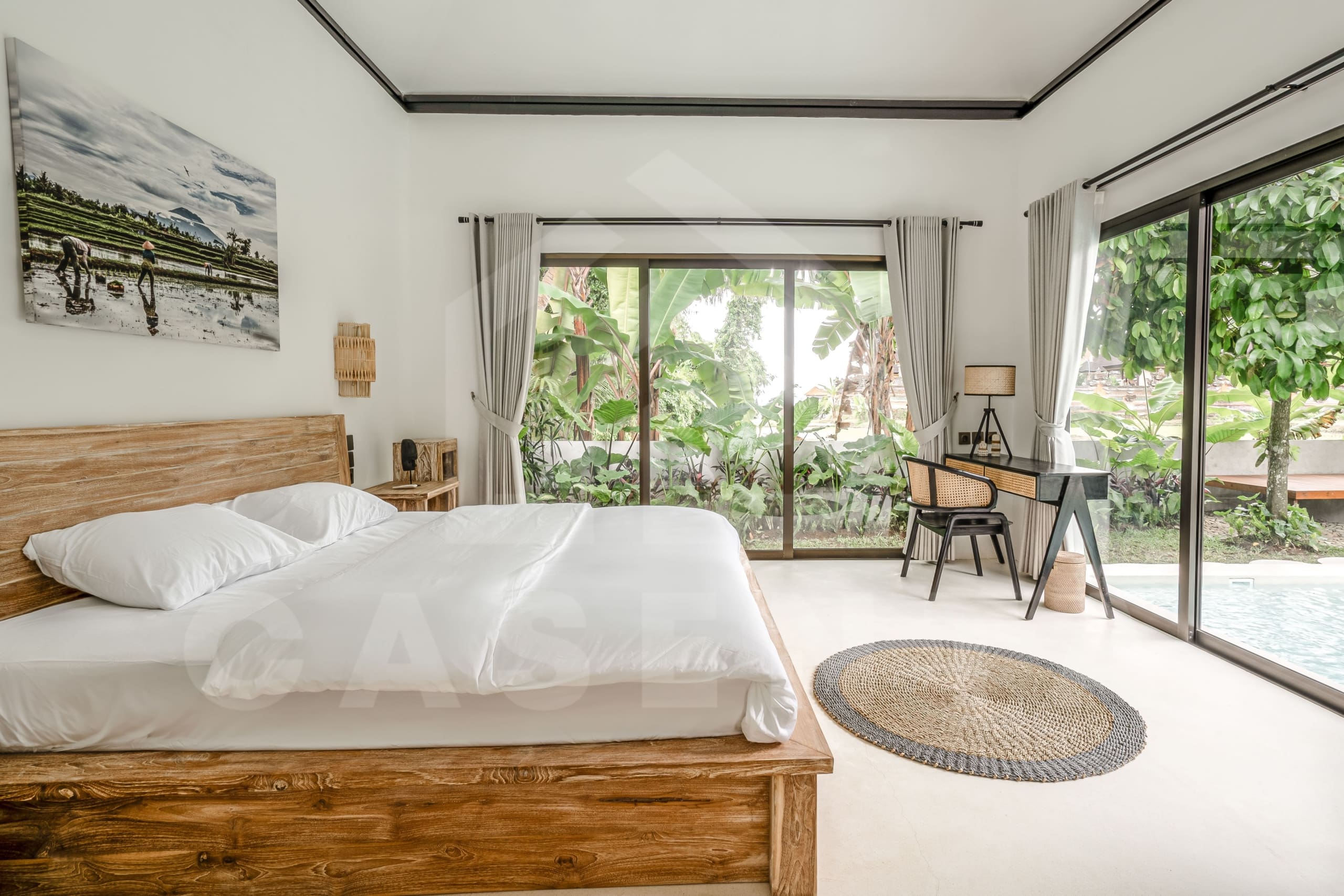 Bedroom inside beautiful villa in Ubud