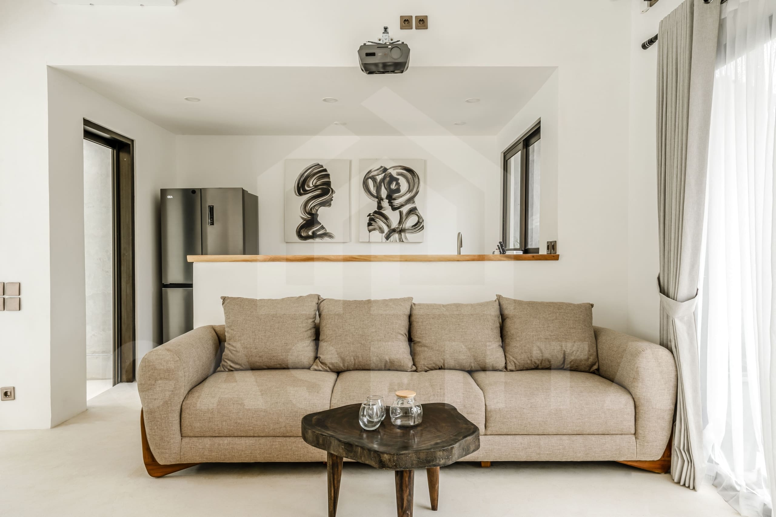 Living area inside beautiful 2 bedroom villa in Ubud