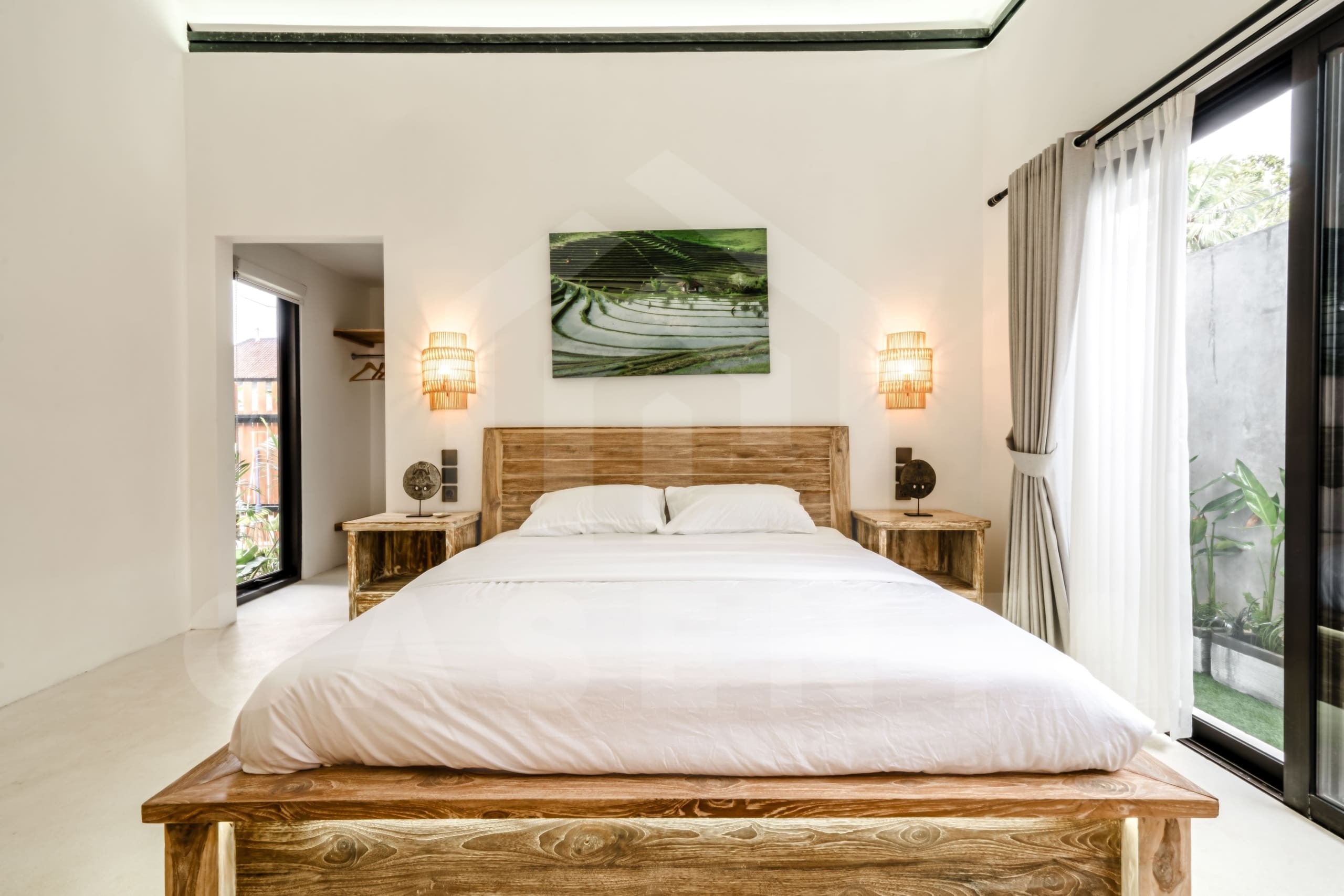 Bedroom inside beautiful villa in Ubud