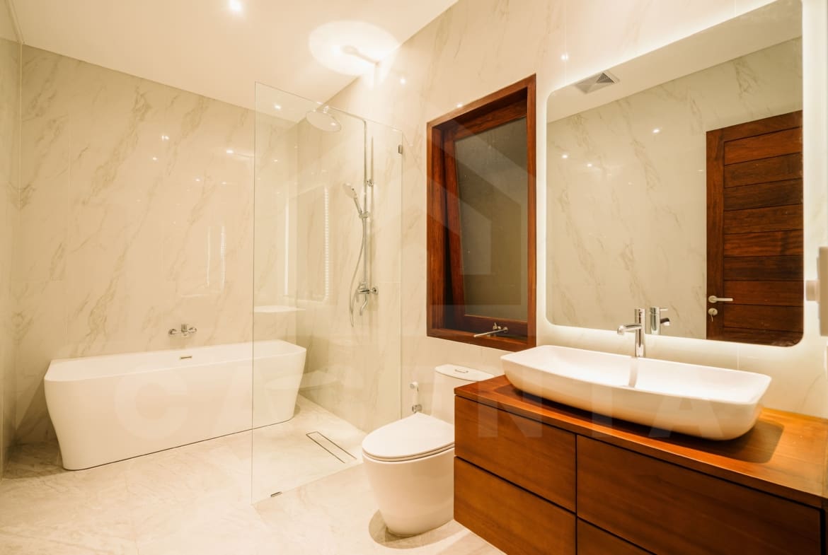 Bathroom inside 3 bedroom family villa in Sanur