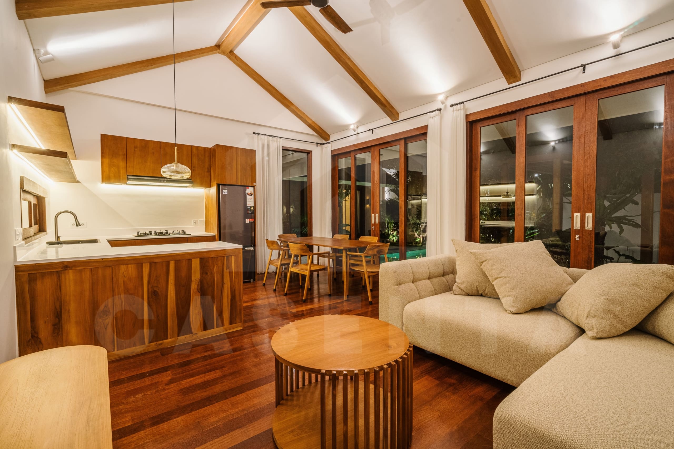 Living area inside 3 bedroom family villa in Sanur