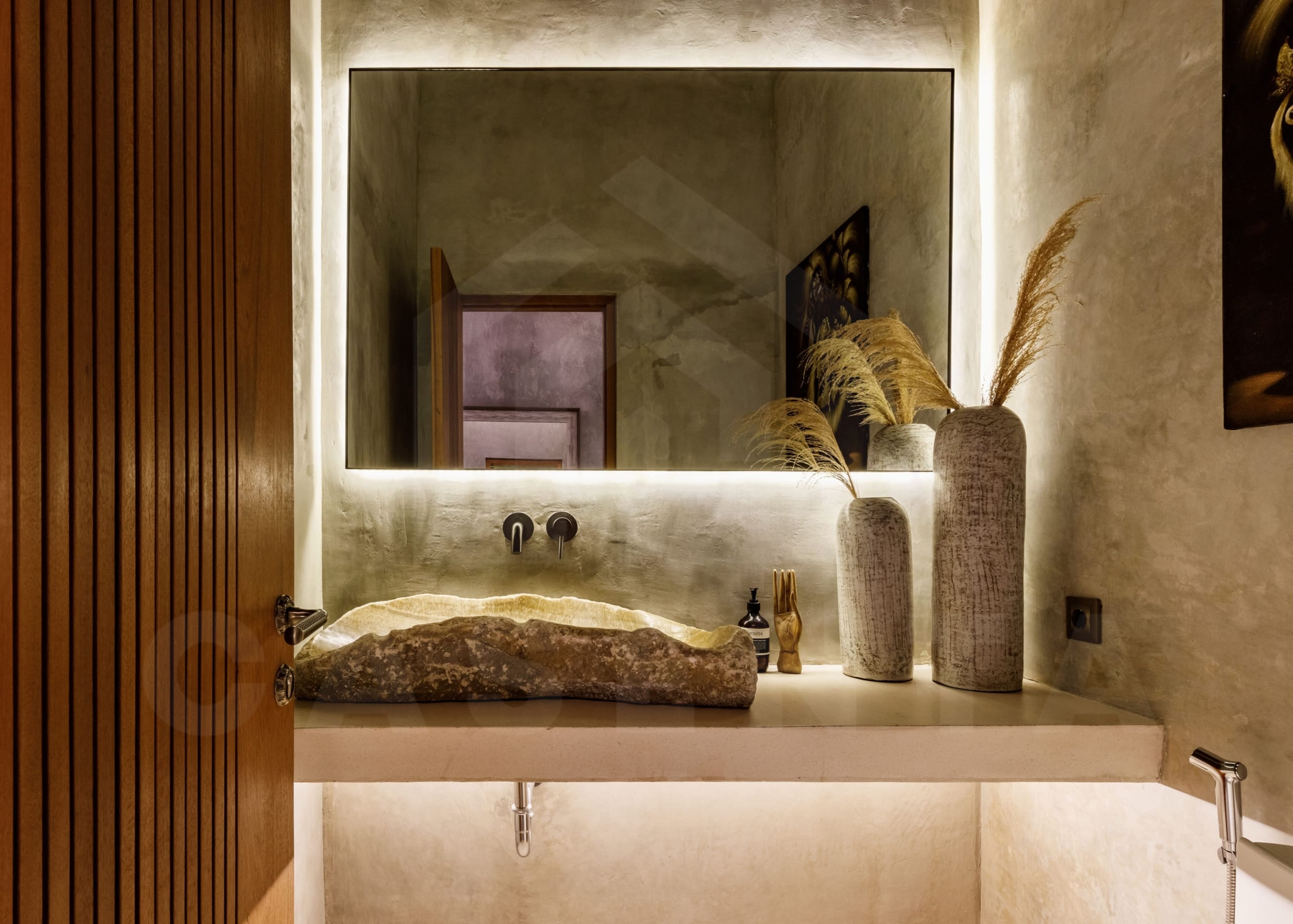 Bathroom inside 4 bedroom villa with jungle view in Ubud