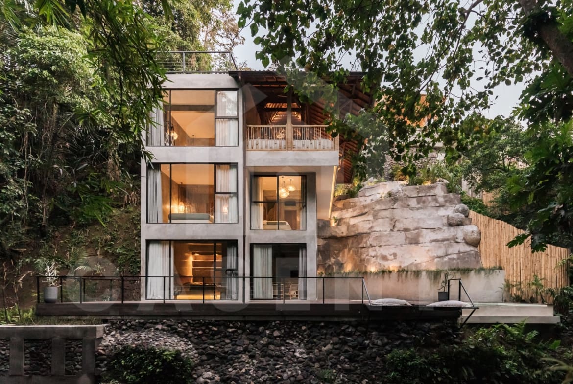 Facade of 4 bedroom villa with jungle view in Ubud