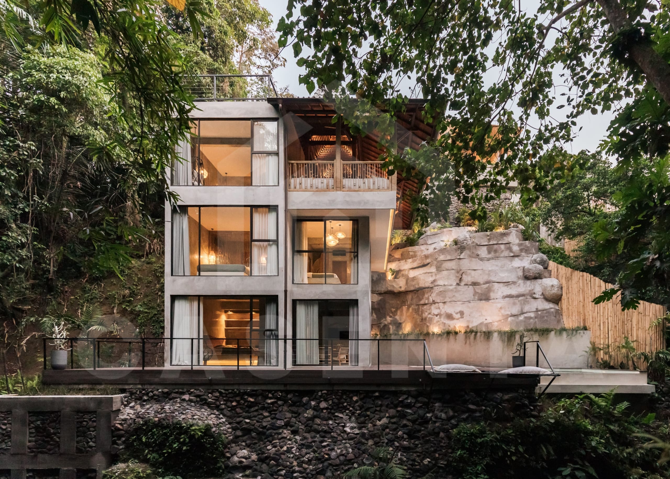 Facade of 4 bedroom villa with jungle view in Ubud