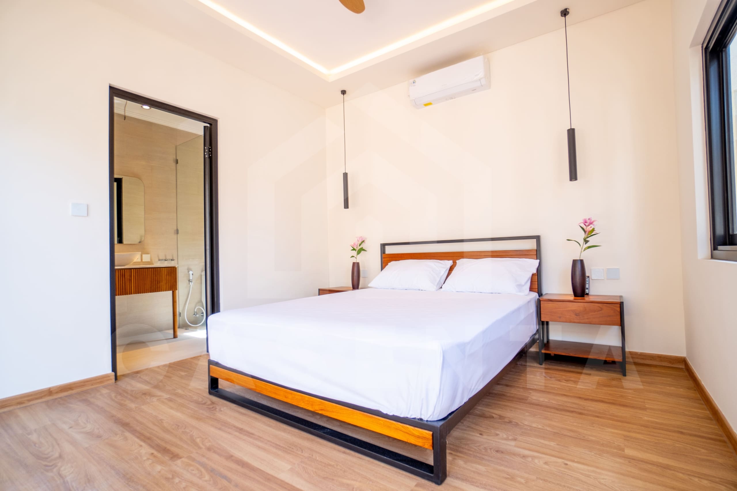 Bedroom inside authentic 3 bedroom Japanese villa in Sanur