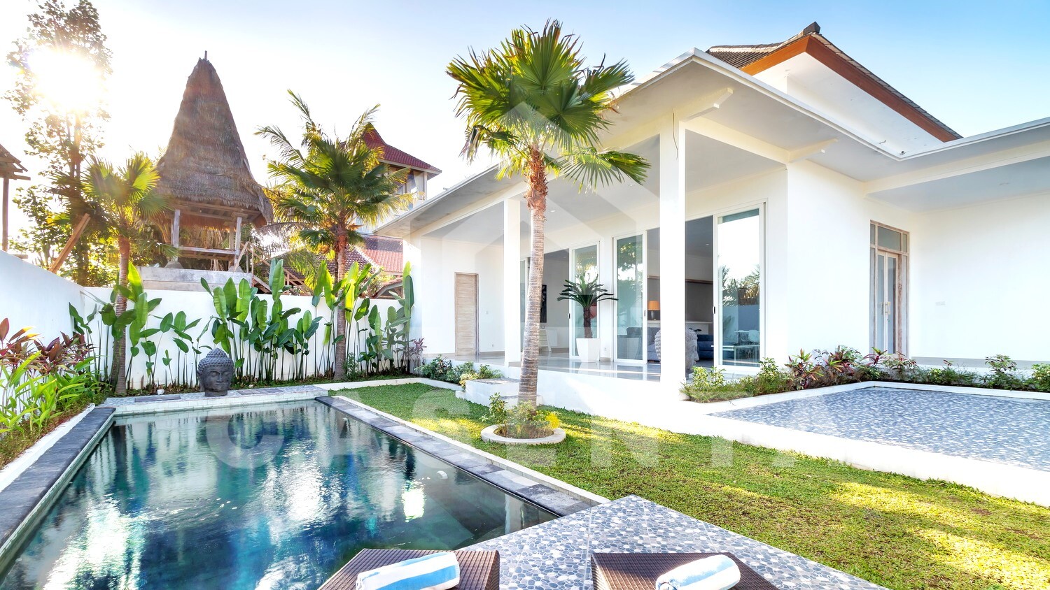 Outdoor area inside beautiful 3 bedroom villa in Ubud