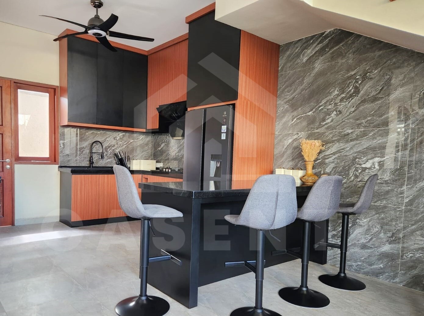 Kitchen inside charming 3 bedroom family villa in Sanur