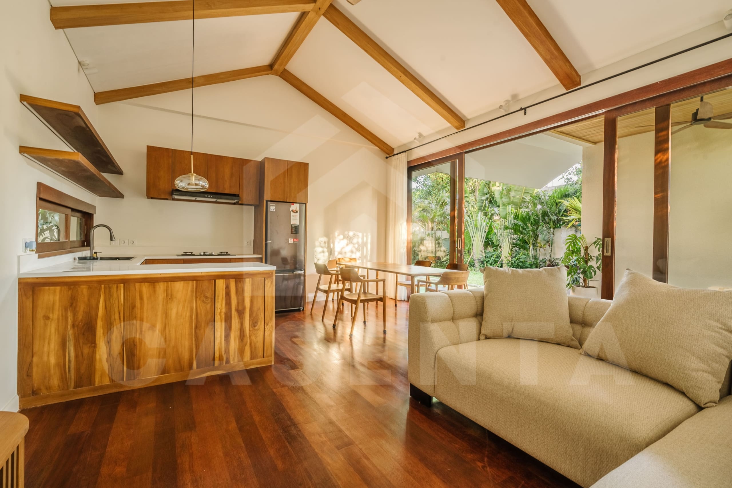 Living area inside 3 bedroom villa in the heart of Sanur