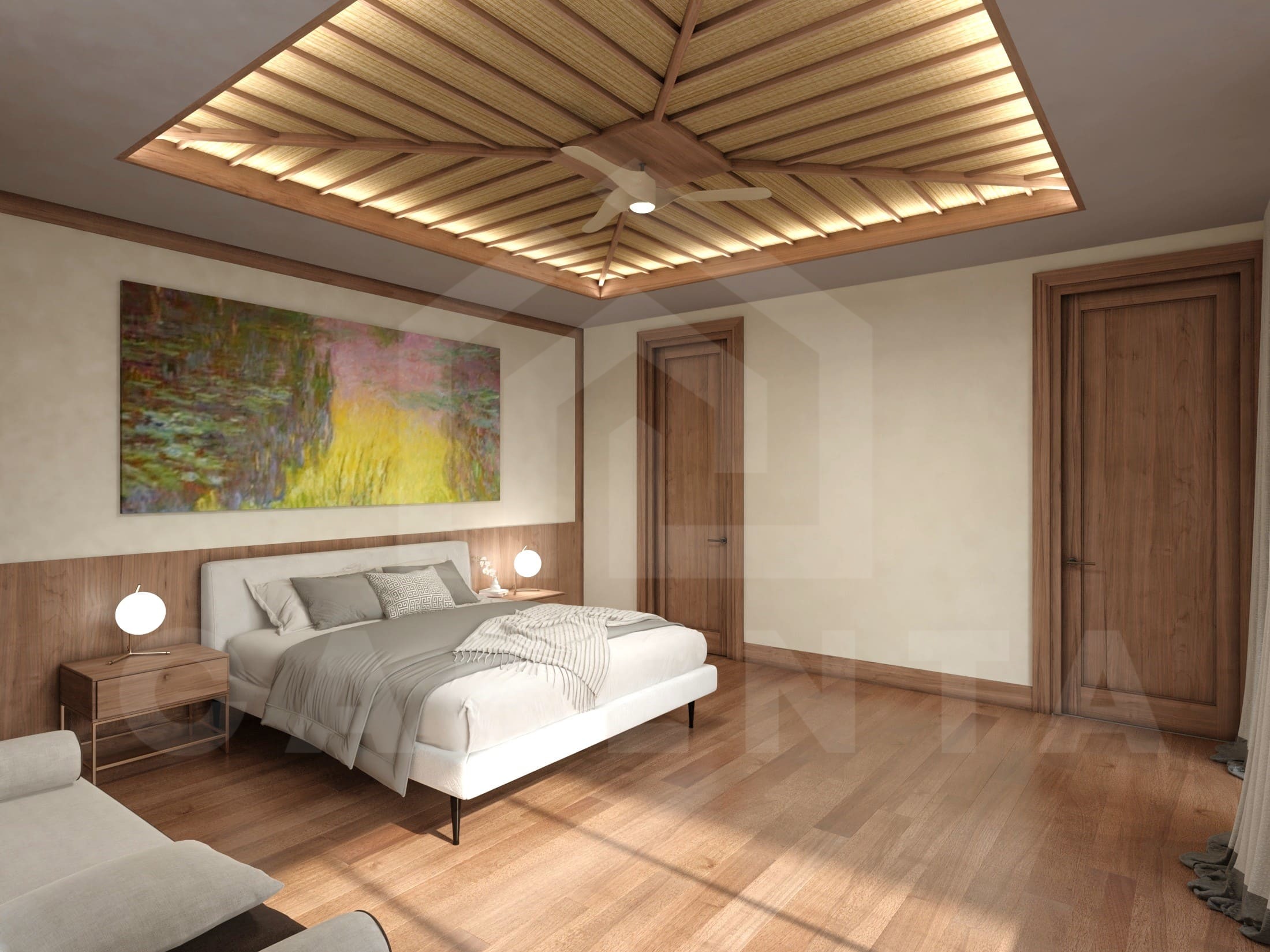 Bedroom of stunning villa inside an exclusive complex in Sanur