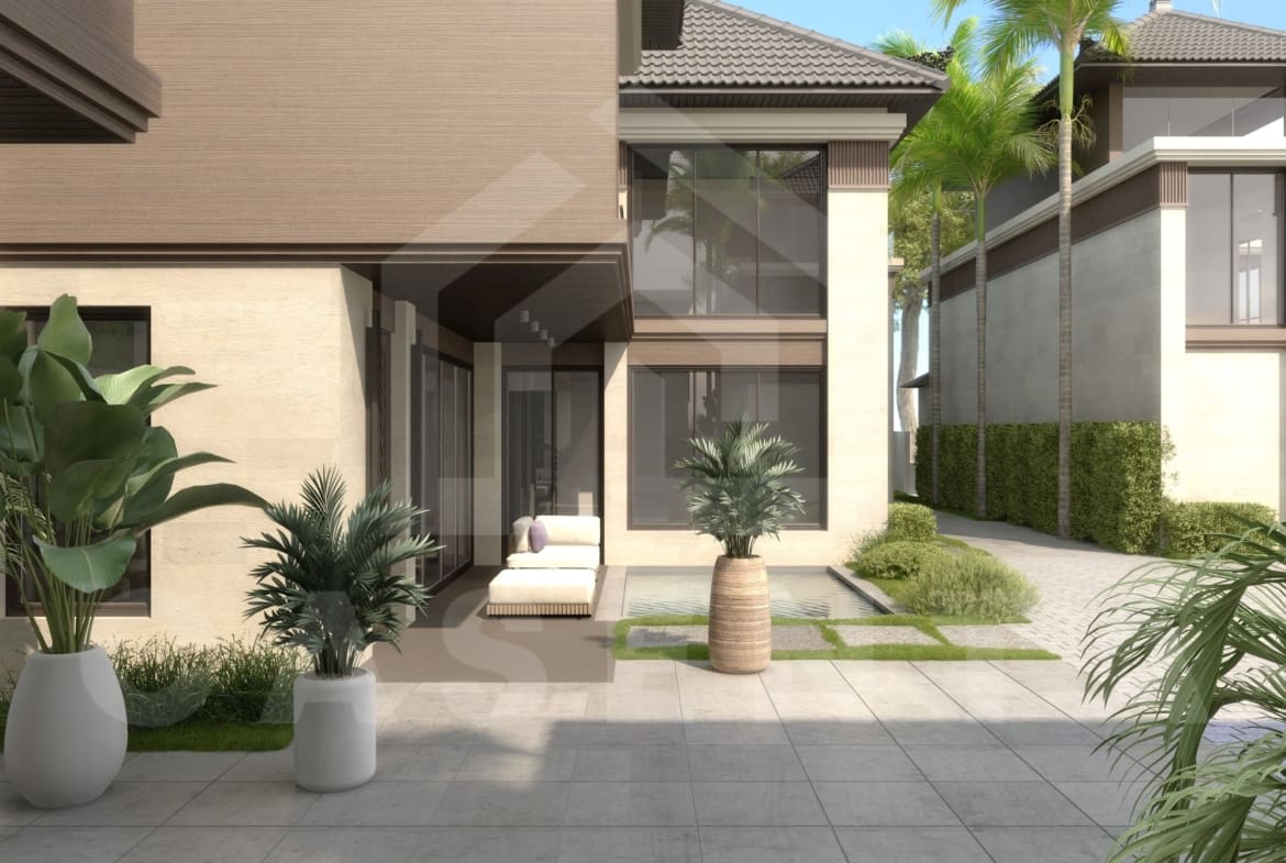 Facade of stunning 3 bedroom villa in Sanur