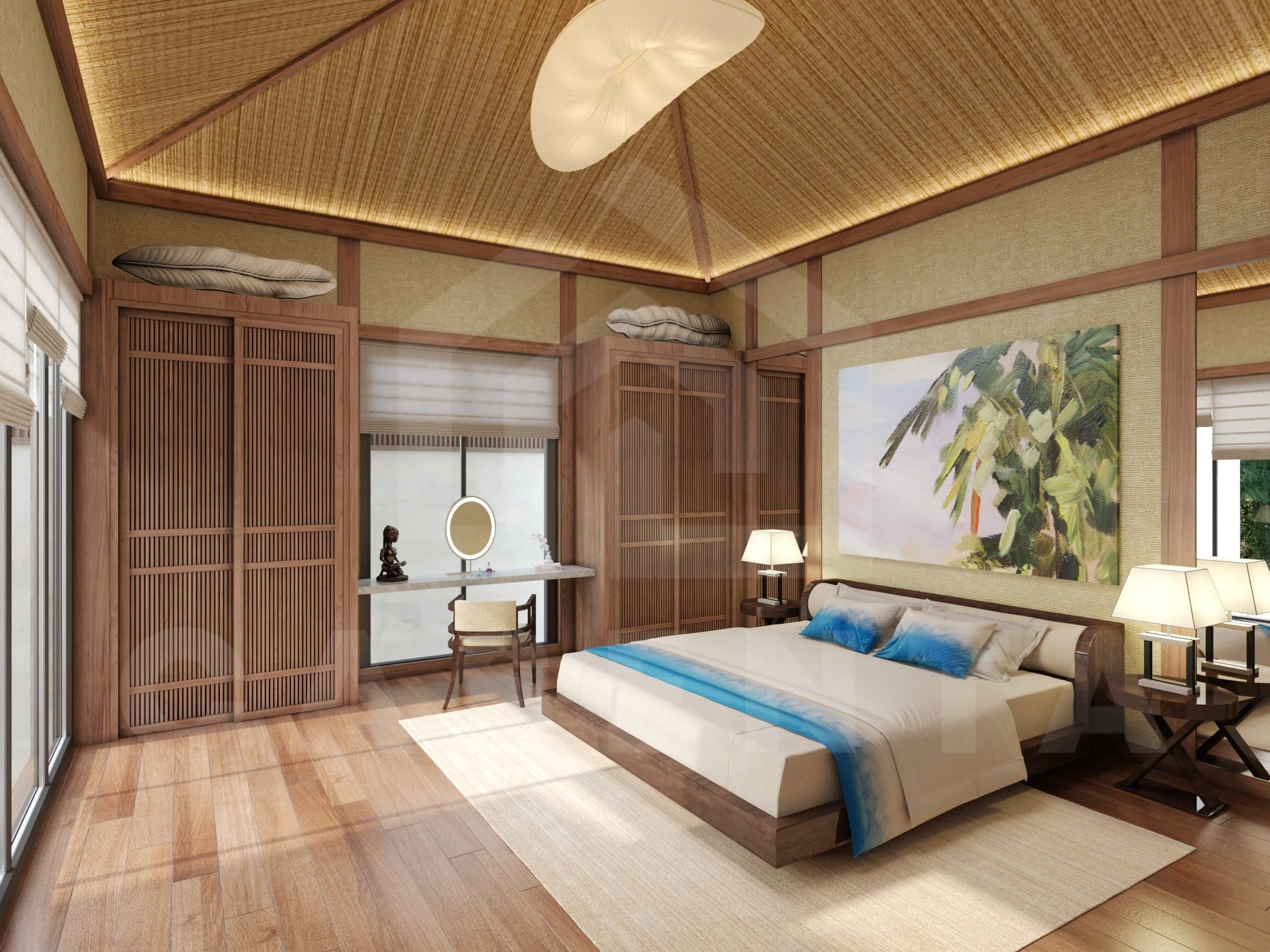 Bedroom of stunning villa inside an exclusive complex in Sanur