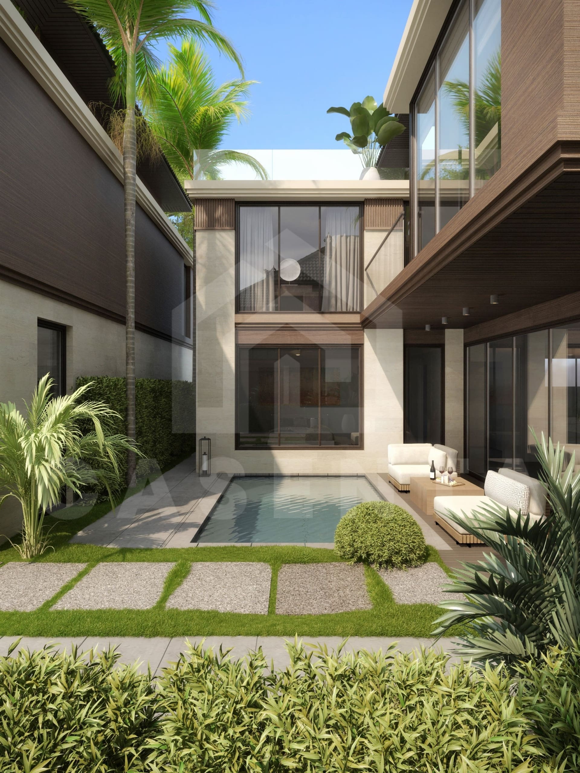 Outdoor area of stunning 3 bedroom villa in Sanur