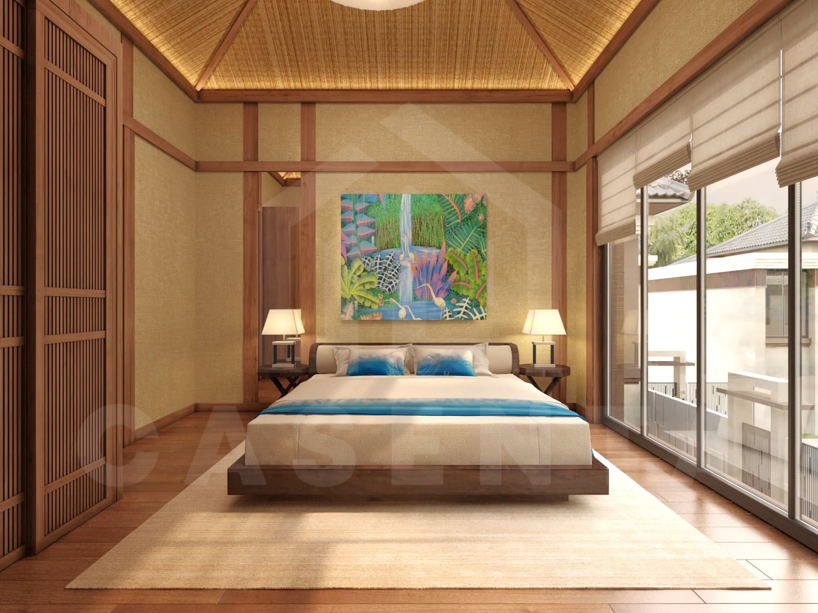Bedroom inside stunning villa inside exclusive complex in Sanur
