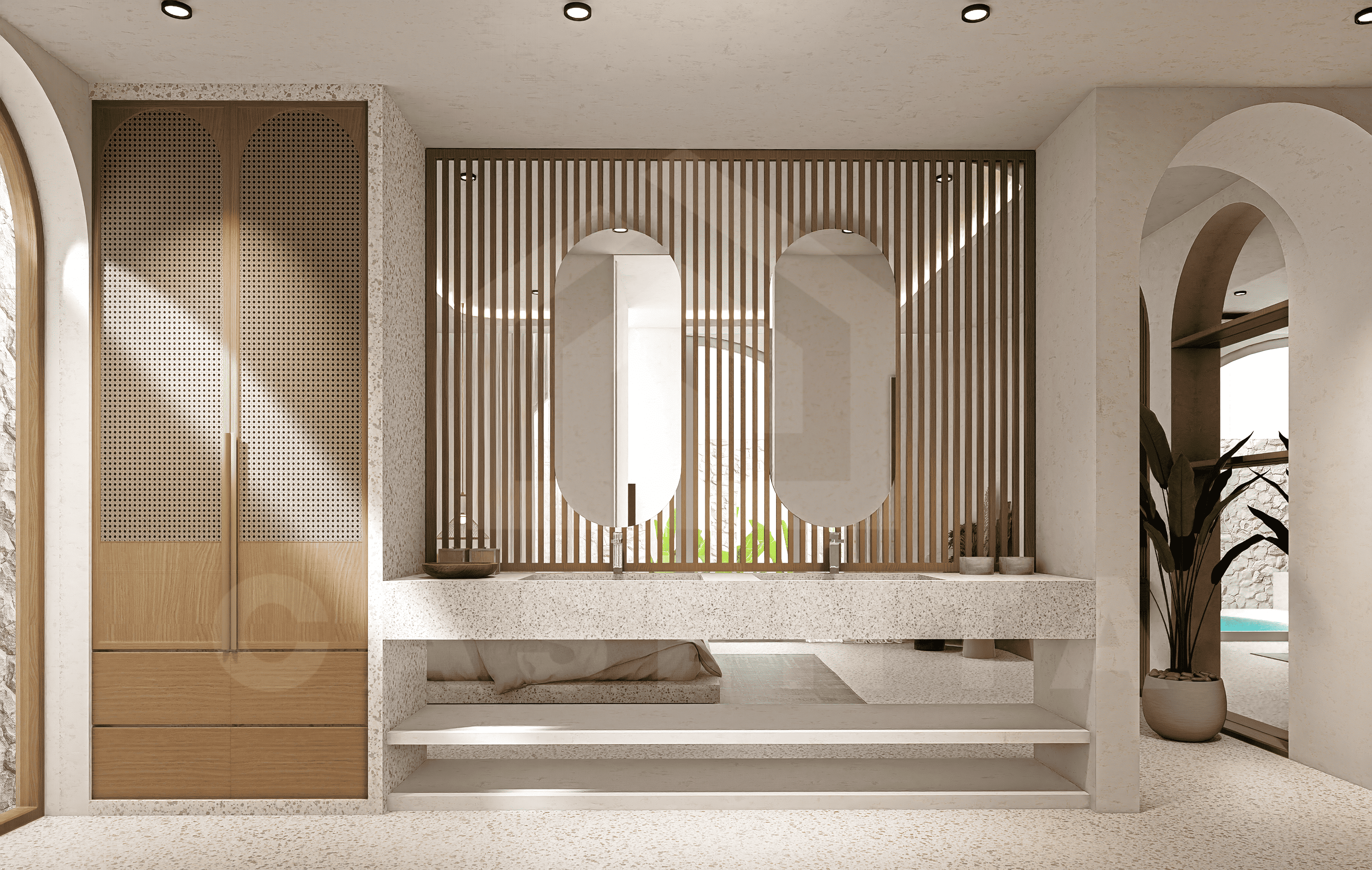 Bathroom inside admirable 2 bedroom villa in Tumbak Bayuh