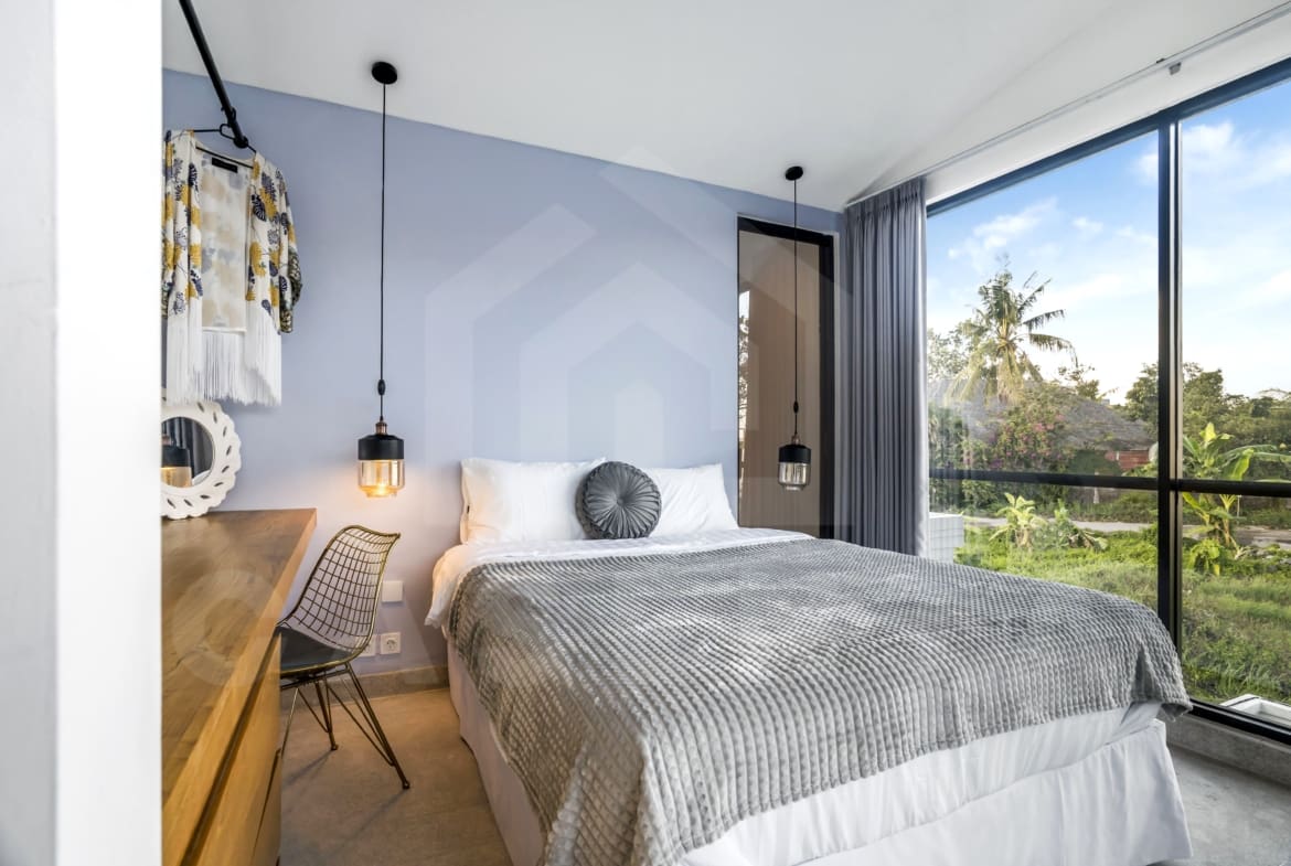 Bedroom inside stylish villa in a desirable Pererenan spot