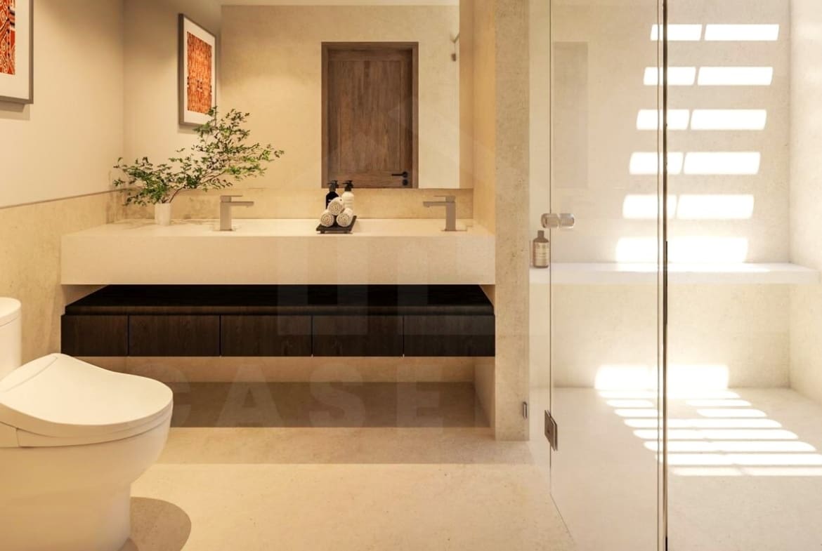 Bathroom inside 2 bedroom authentic Bali villa in Ungasan