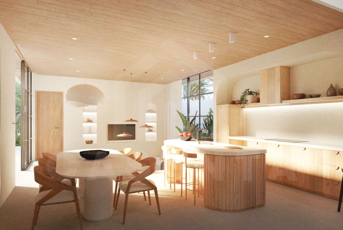 Living area inside authentic Mediterranean villa in Ubud