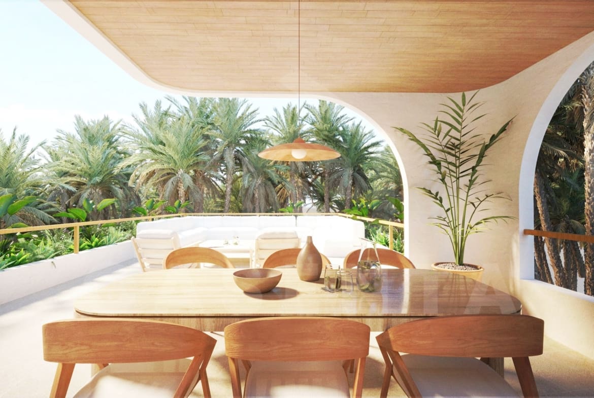 Rooftop terrace inside authentic Mediterranean villa in Ubud