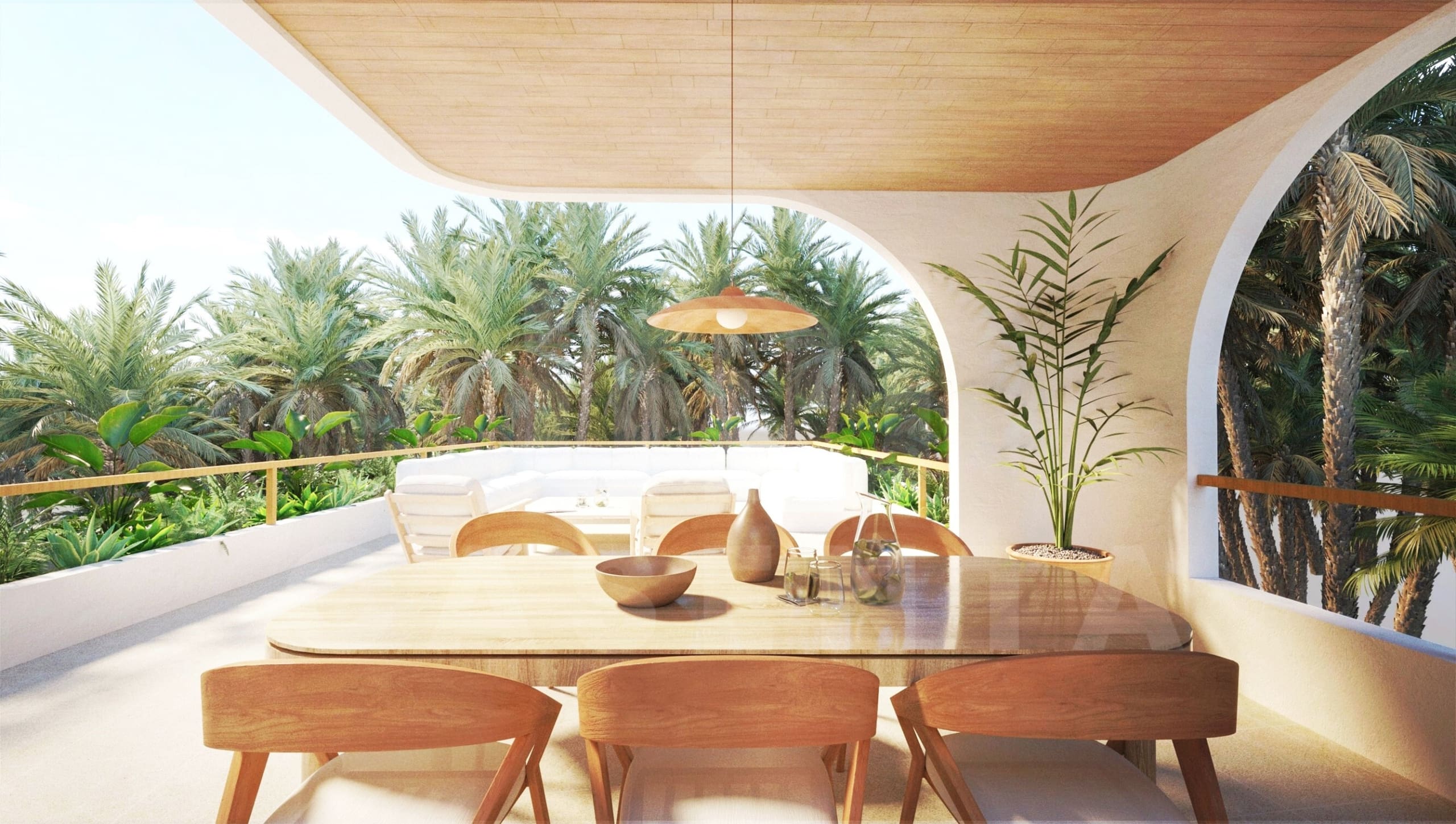 Rooftop terrace inside authentic Mediterranean villa in Ubud