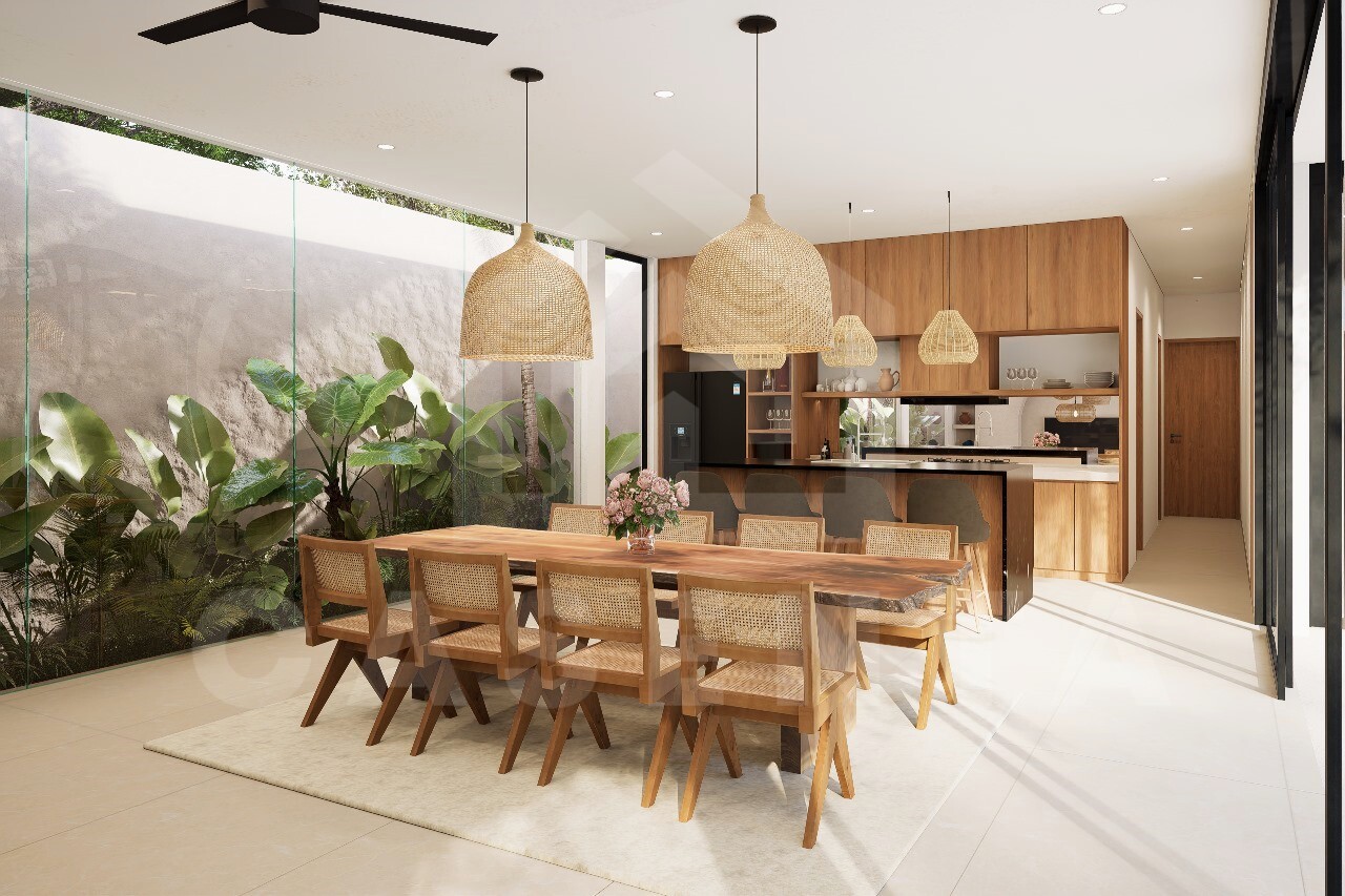 Kitchen/dining area inside beautiful 4 bedroom villa in Kaba Kaba