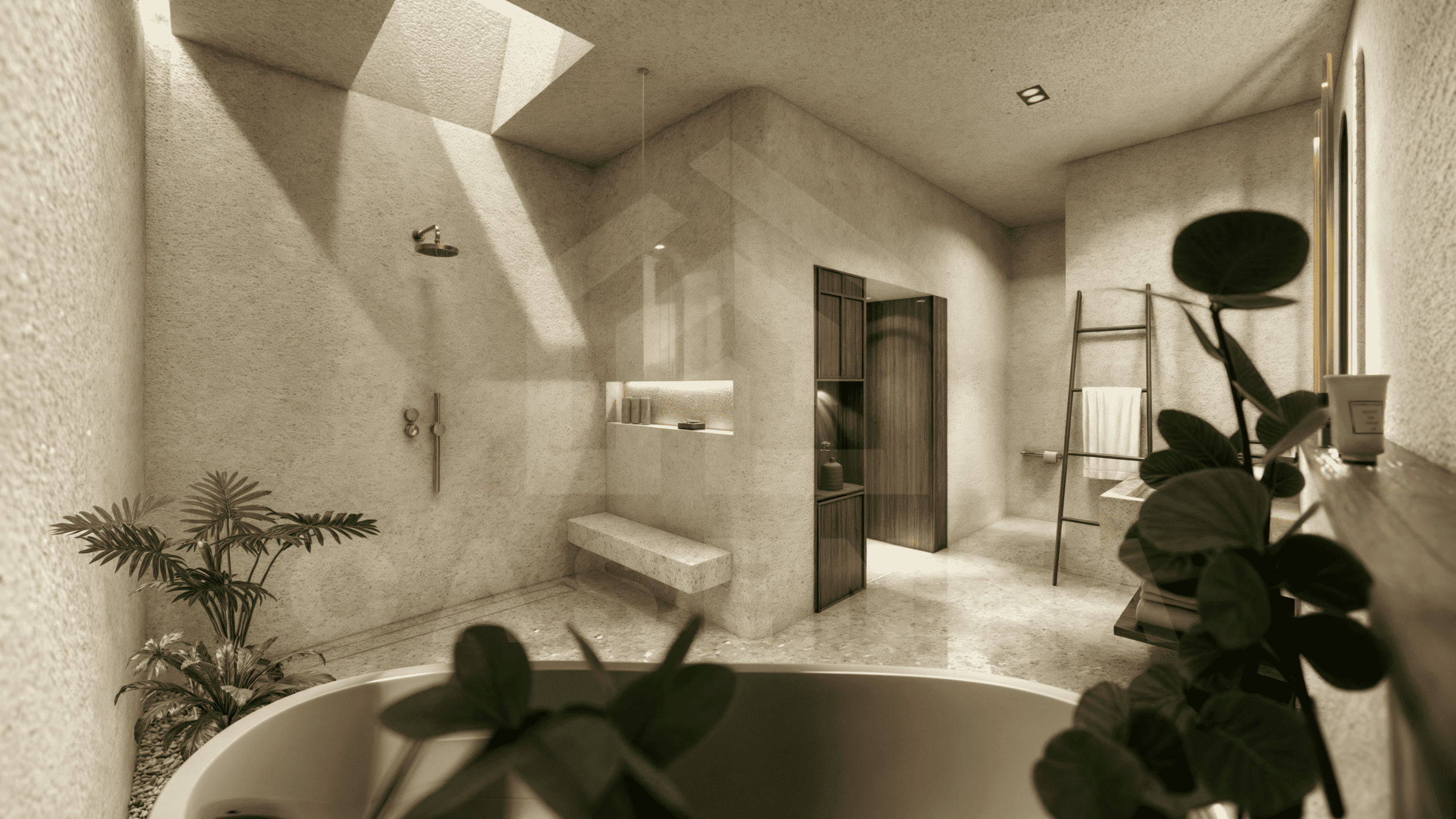 Bathroom inside an appealing 1 bedroom villa in Uluwatu