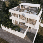 Aerial view of aesthetic 3 bedroom villa in Ungasan