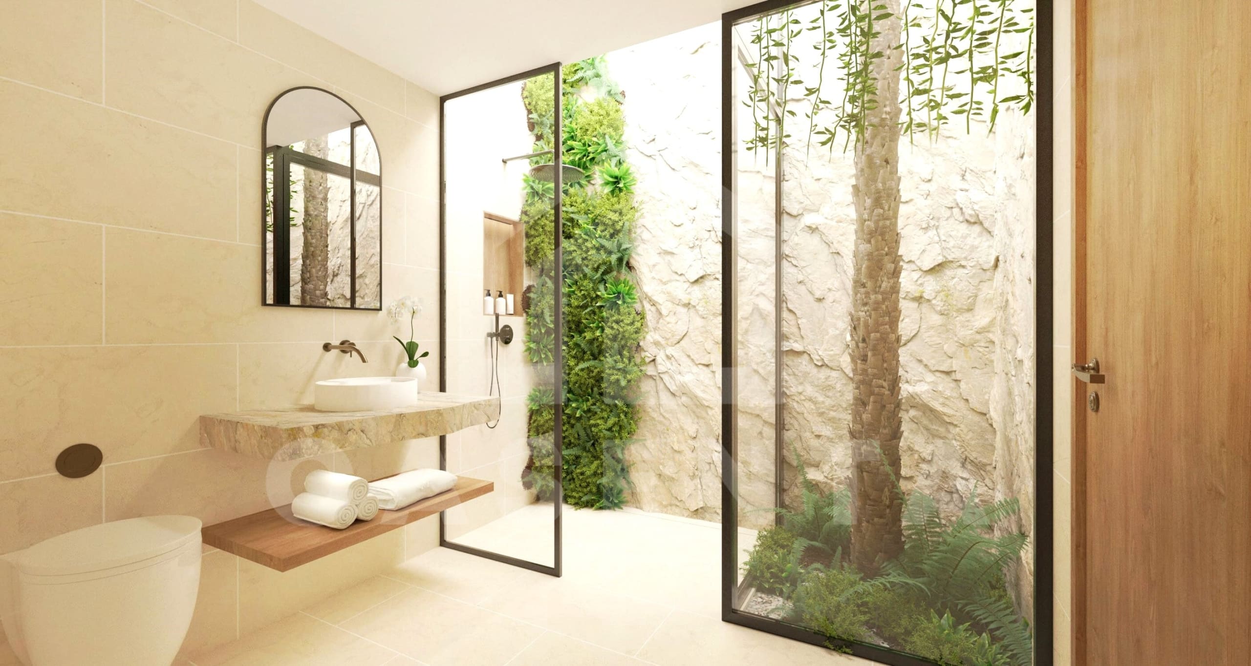 Bathroom inside studio for investment in Ubud