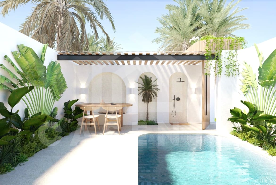 Outdoor area inside studio for investment in Ubud