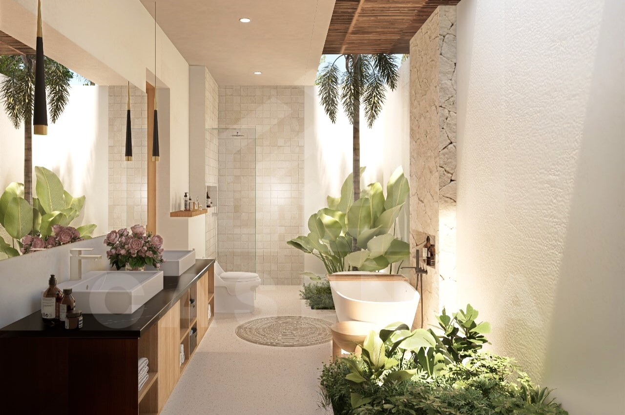 Bathroom inside beautiful 4 bedroom villa in Kaba Kaba