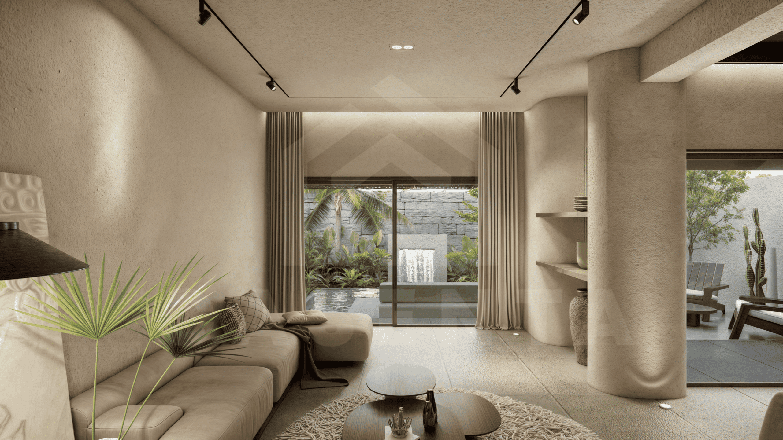 Living area inside an appealing 1 bedroom villa in Uluwatu