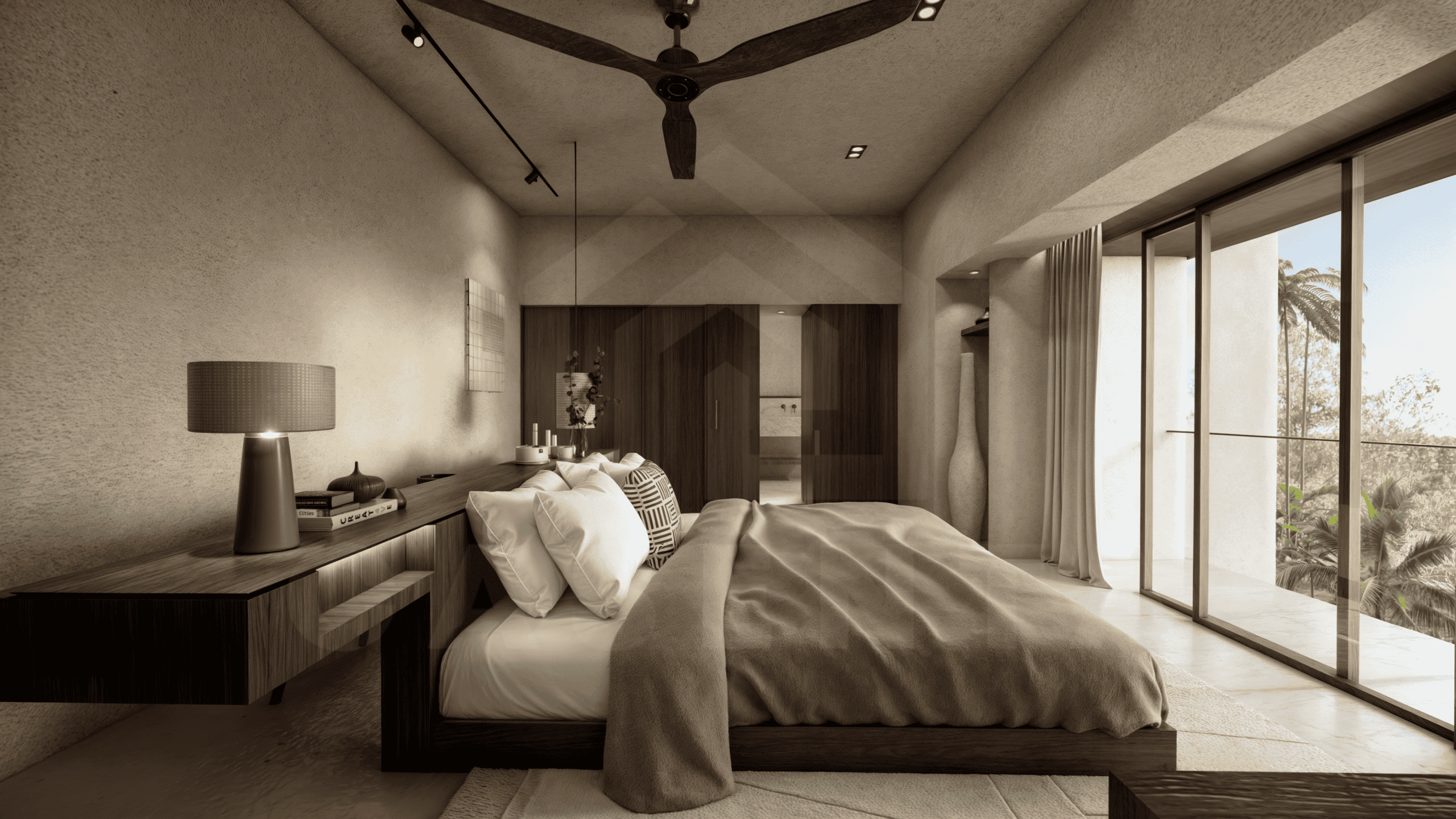 Bedroom inside an appealing villa in Uluwatu