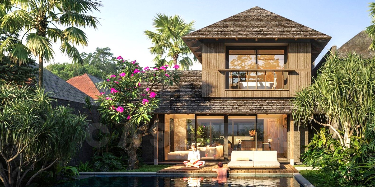 Outdoor area in 2 bedroom authentic Bali villa in Ungasan